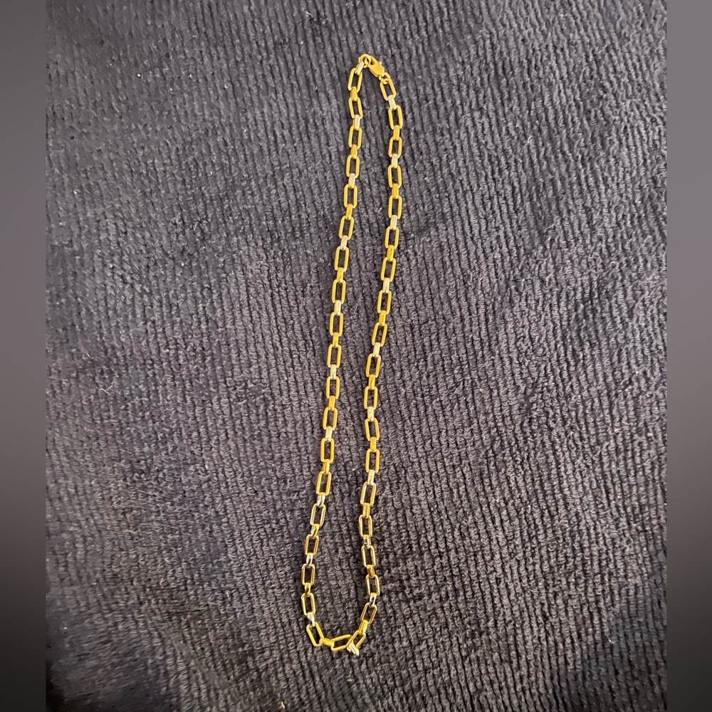 2 Tone (gold and silver) Tarnish and Nickel Free Paper Clip Chain 18” - Picture 2 of 3